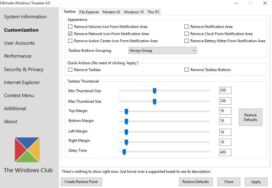 Ultimate Windows Tweaker 4