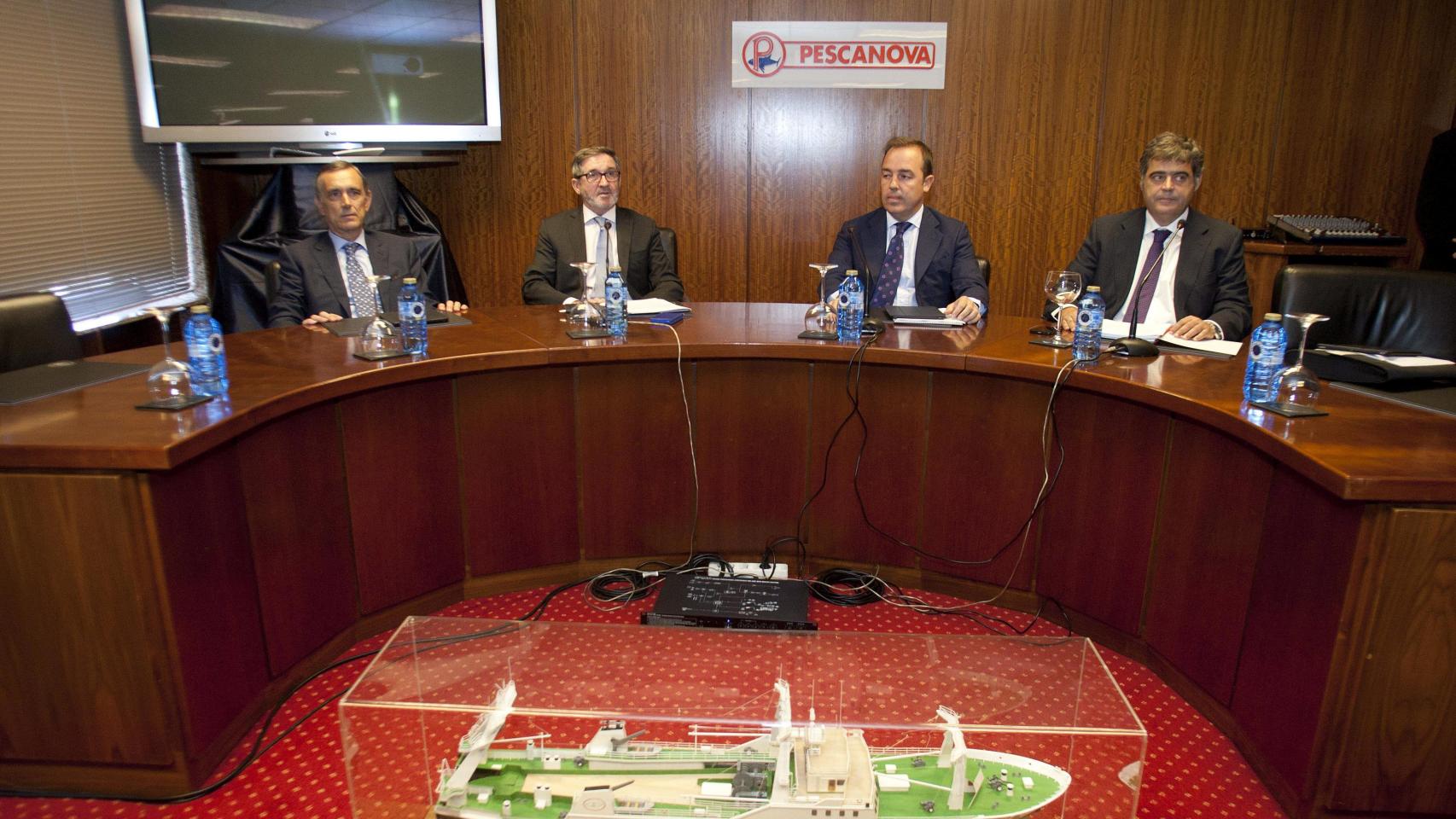 Consejeros de Pescanova durante la junta de accionistas
