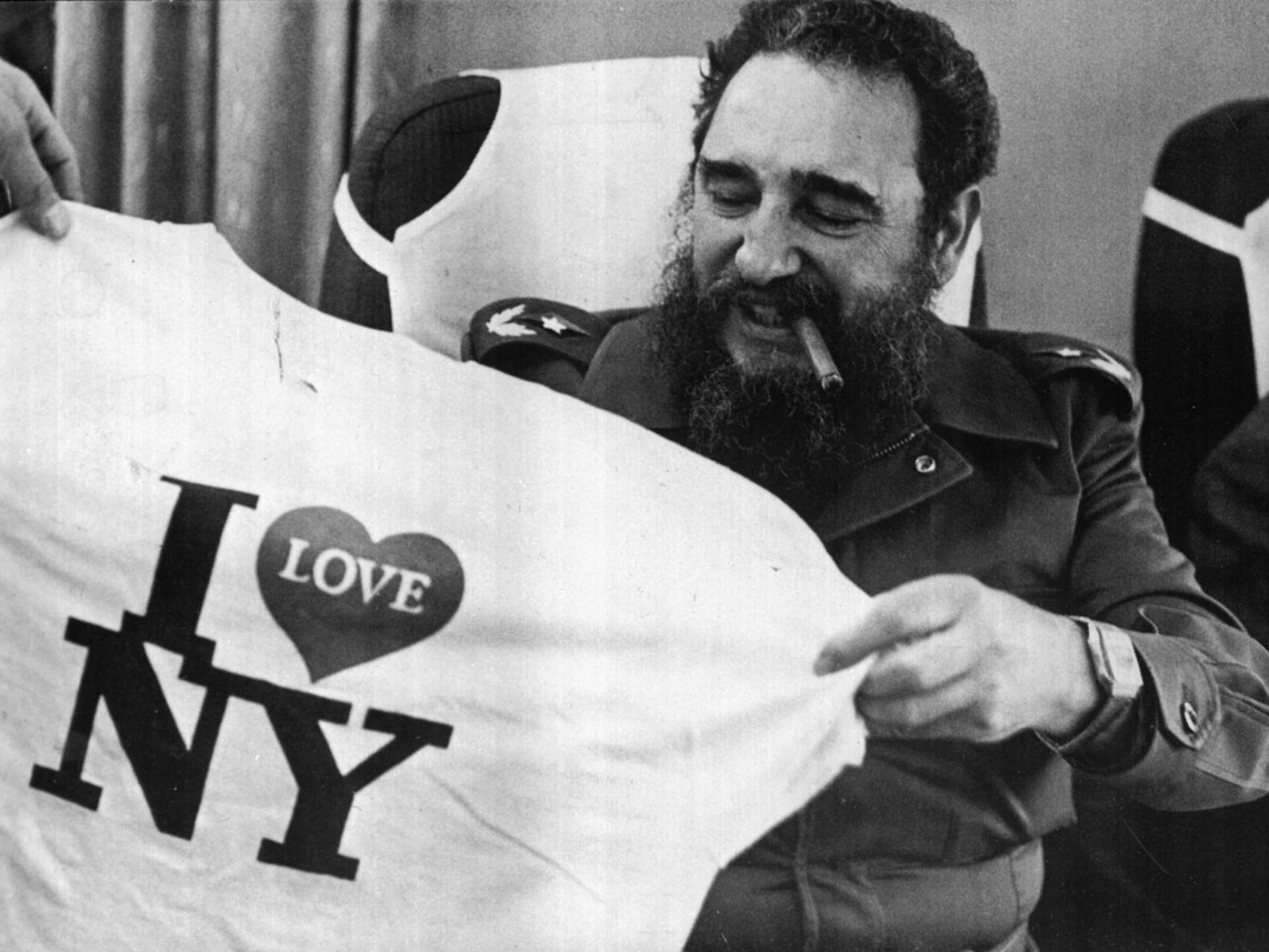 Fidel Castro, en un avión de vuelta a La Haban, en 1992