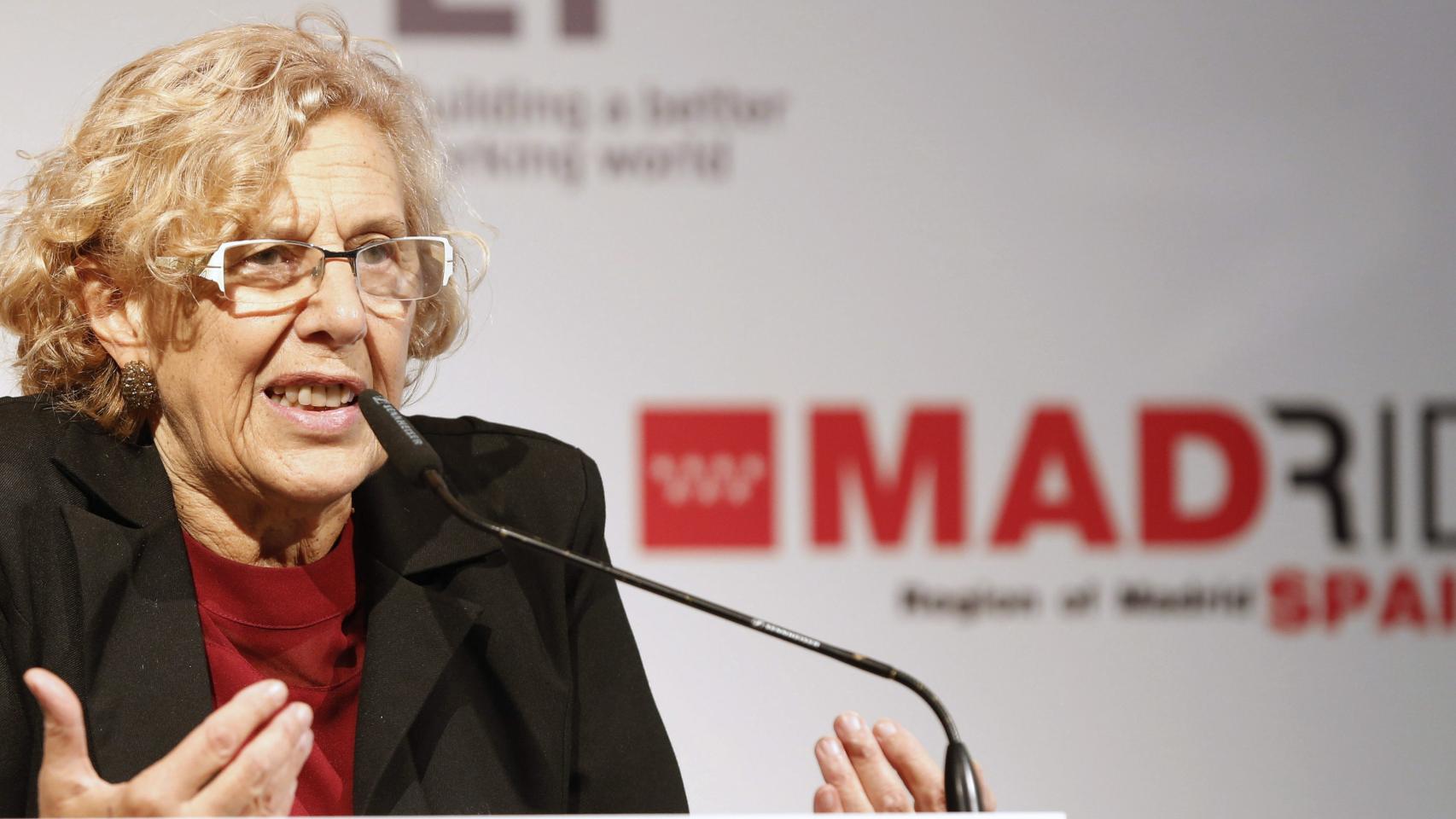 Manuela Carmena, alcaldesa de Madrid, en la Primera Jornada de Turismo de Compras.