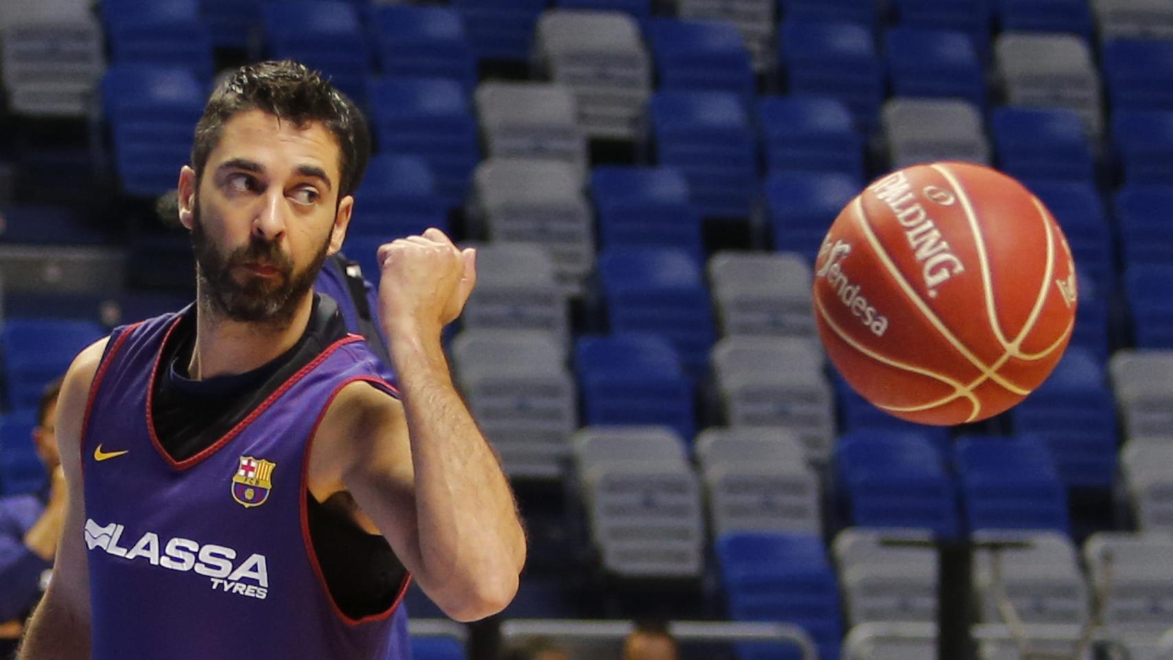 Juan Carlos Navarro, durante un entrenamiento del Barça.