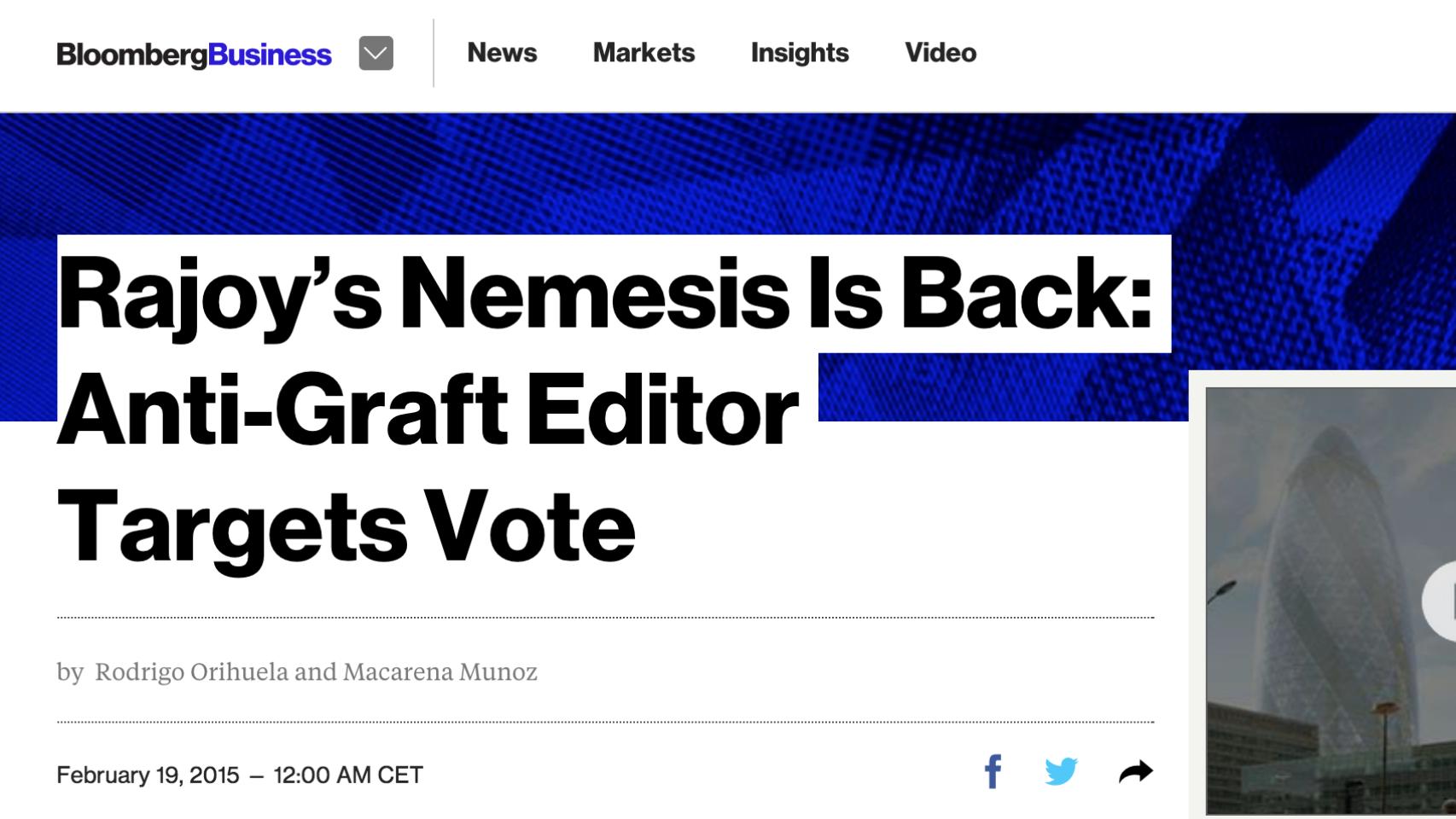 Artículo de Bloomberg.