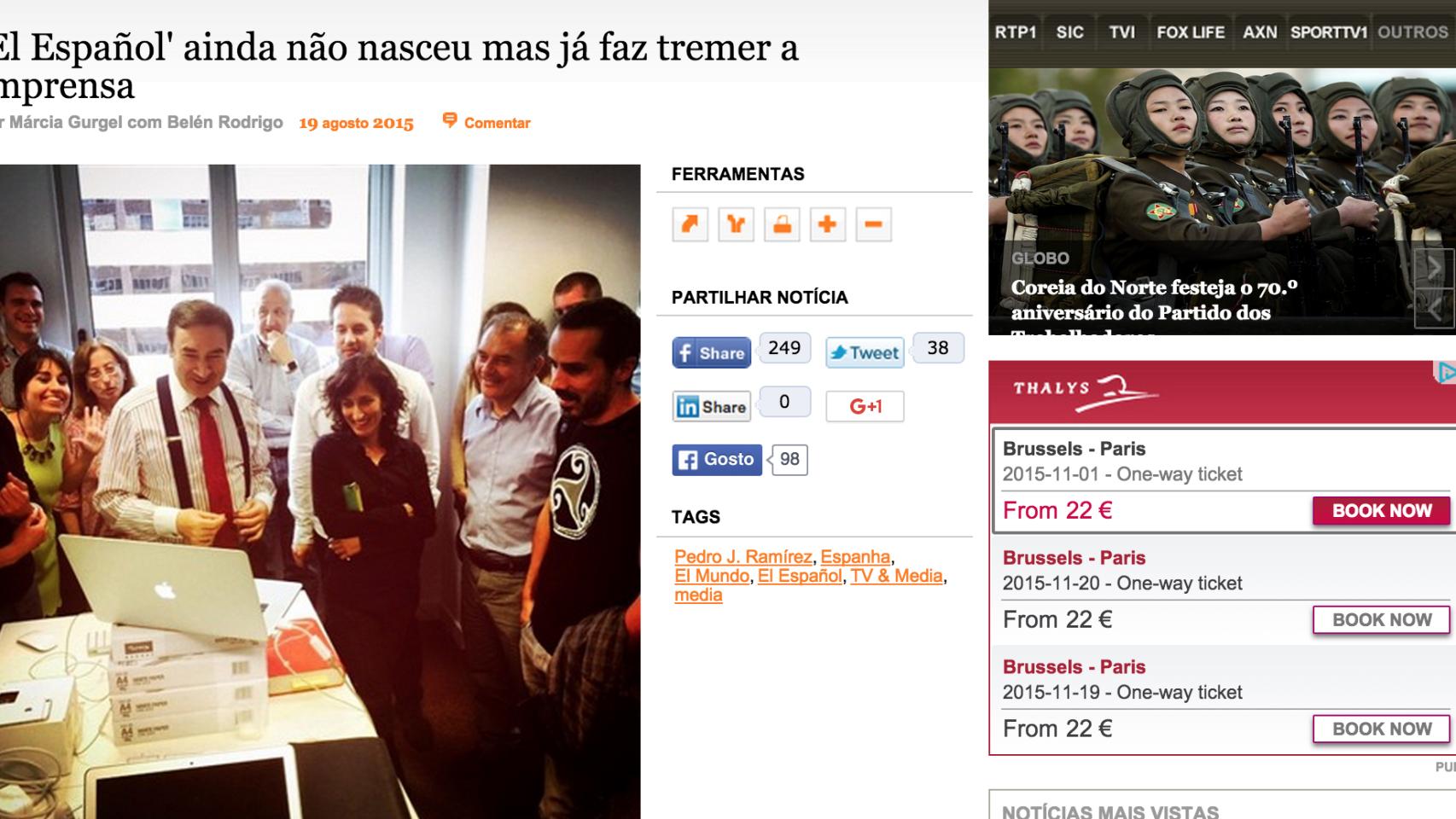 Artículo de 'Diario de Noticias'.