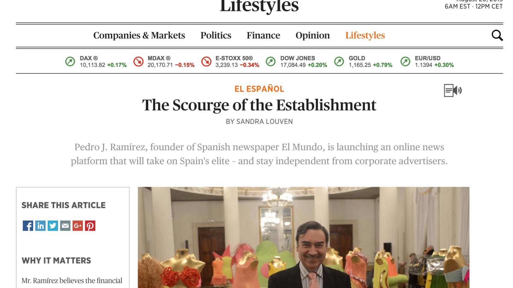 Artículo del diario alemán.