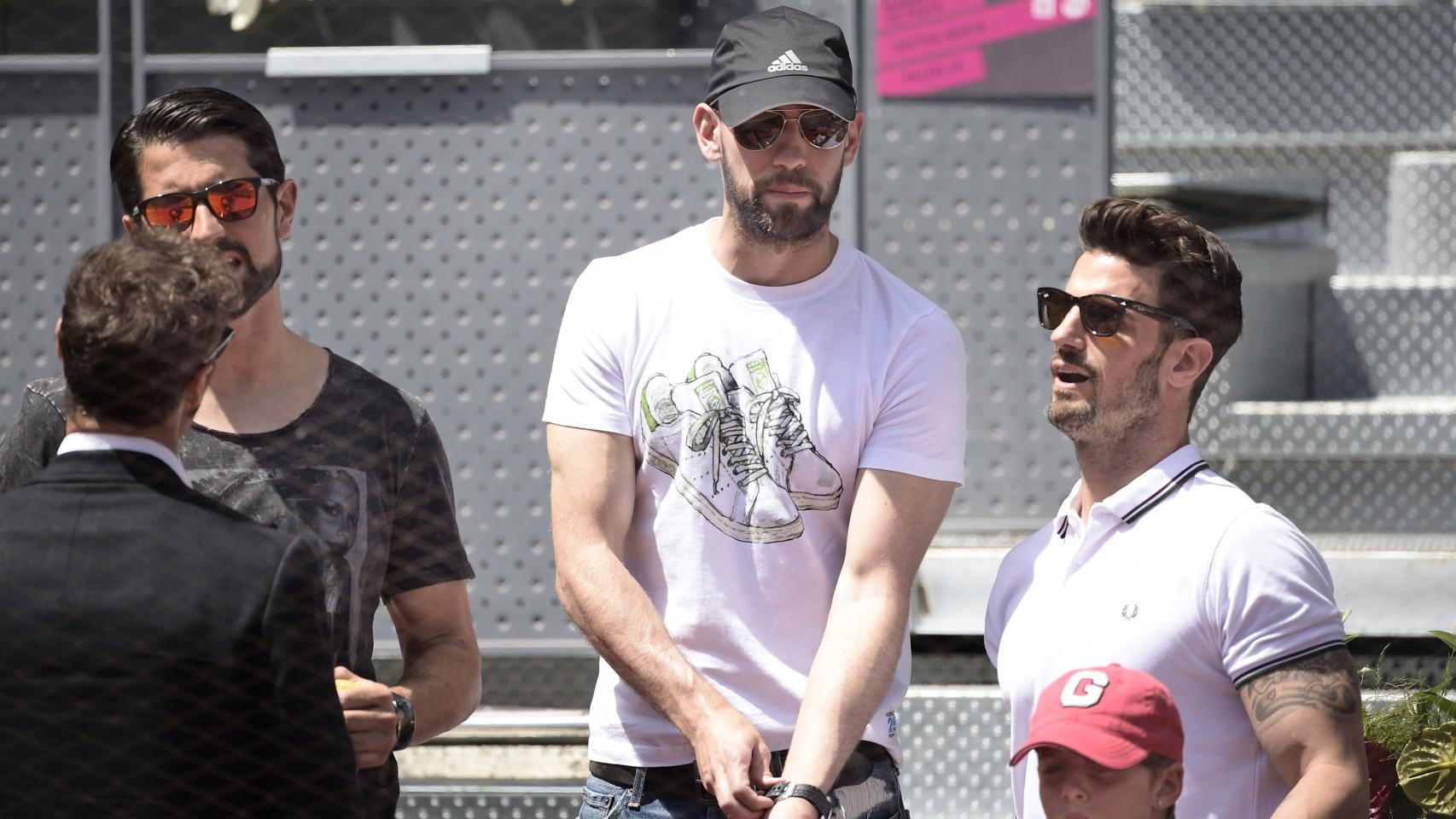 Gonzalo Miró y el futbolista Aitor Ocio en el Mutua Madrid Open de Tenis