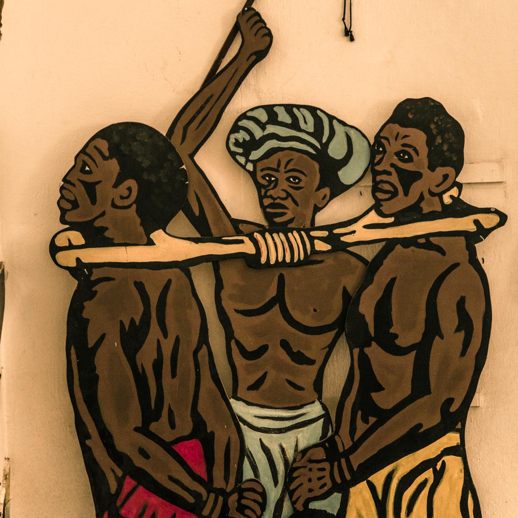 Mural en la isla de Kunta Kinteh.