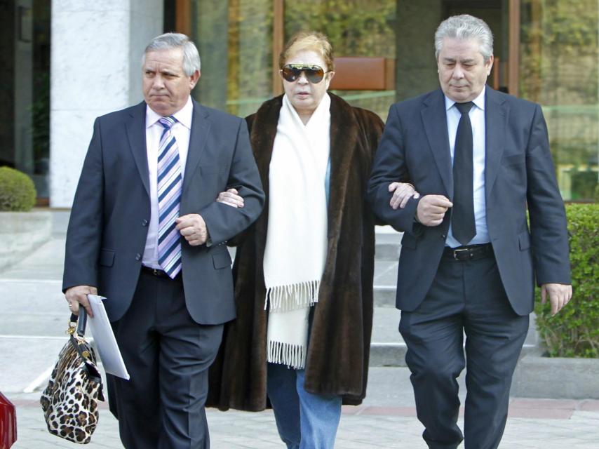 Daniel Pontes, Lina Morgan y Abelardo, ambos chóferes de la actriz.