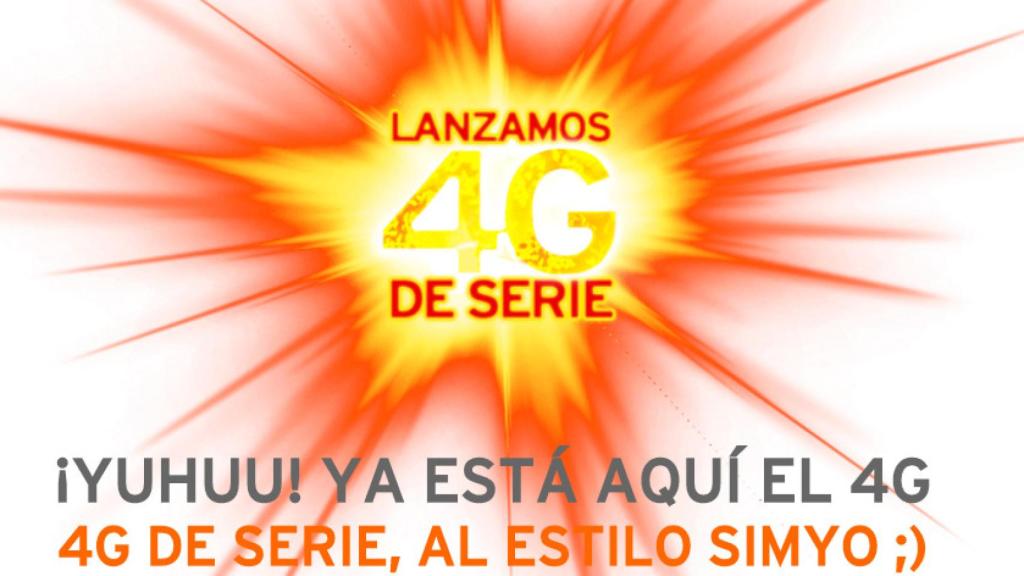 Llega el 4G de serie a Simyo