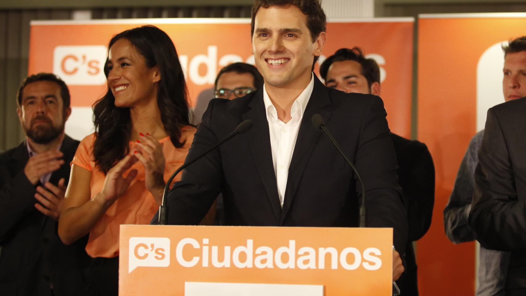 Albert Rivera durante un acto de campaña