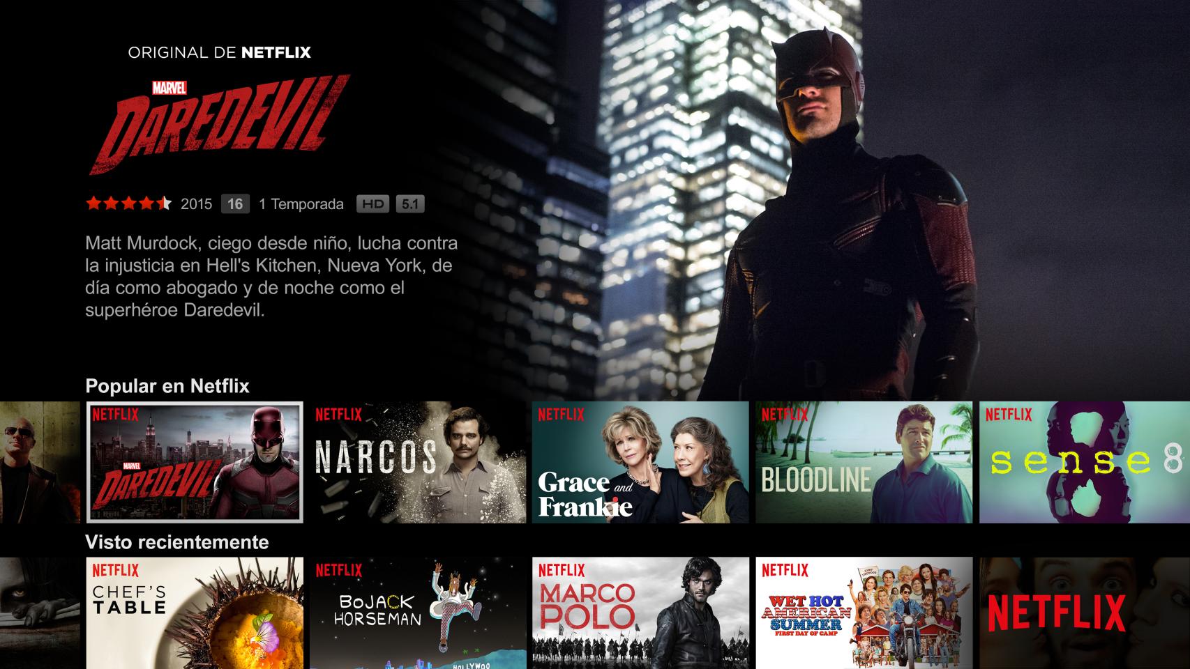 Así se ve Netflix en su versión española