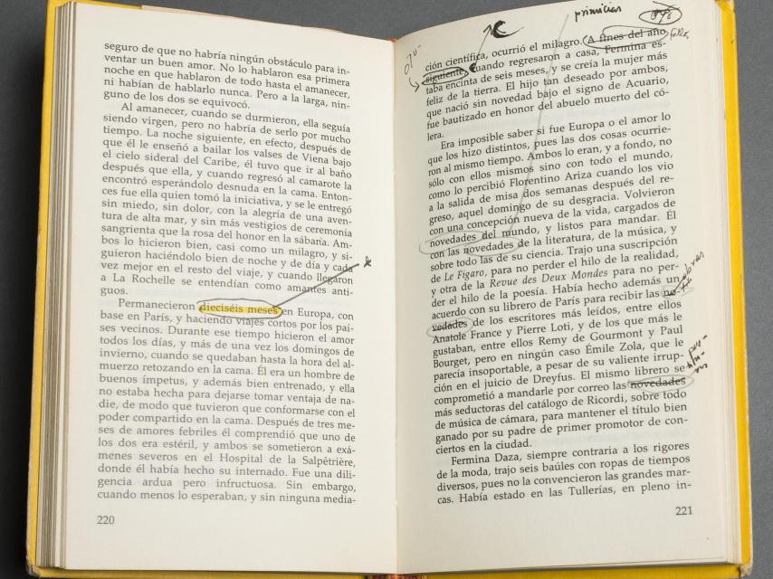 Copia personal, revisada por él mismo, de El amor en los tiempos del cólera.