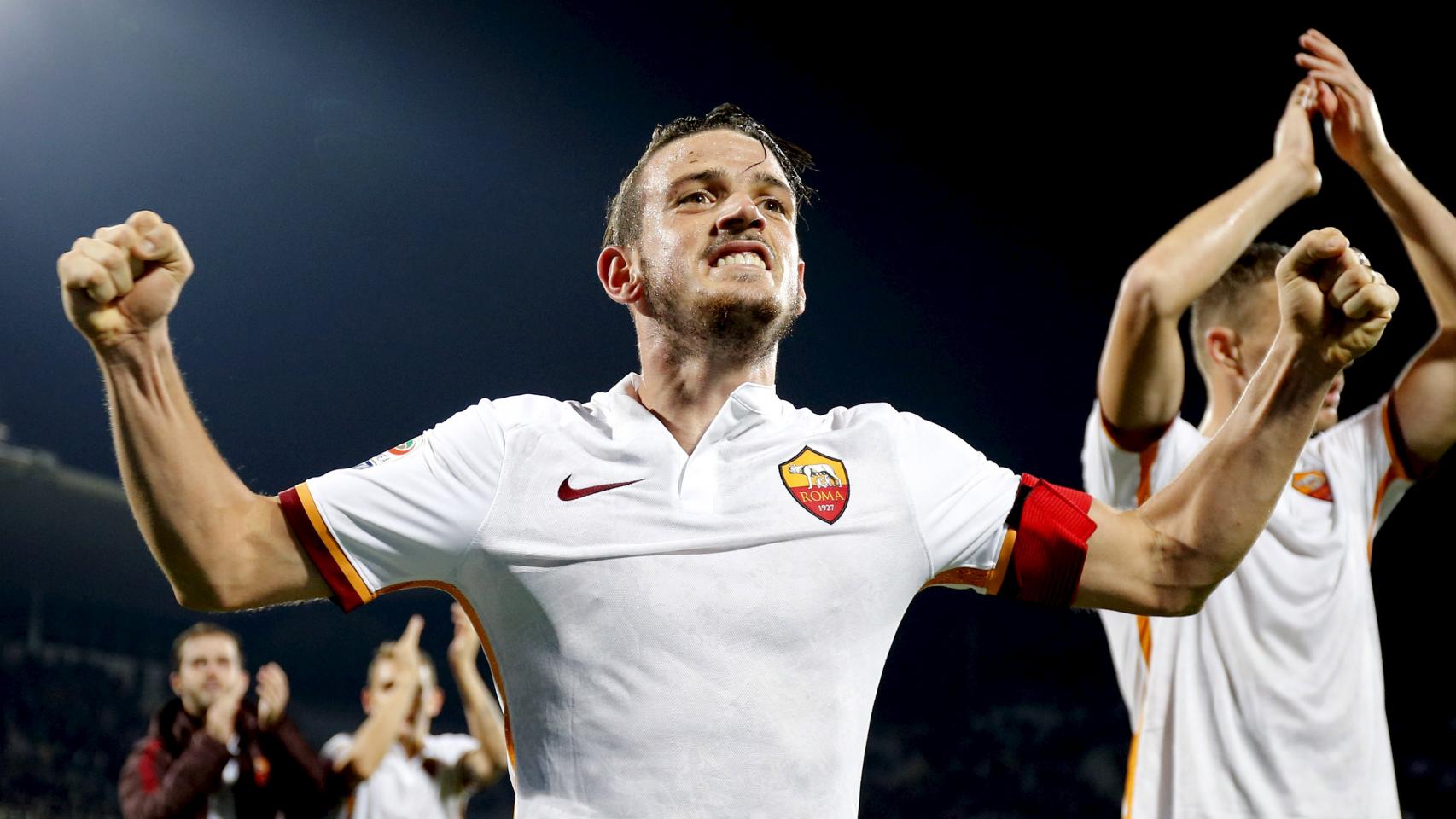 Florenzi celebra tras la victoria.