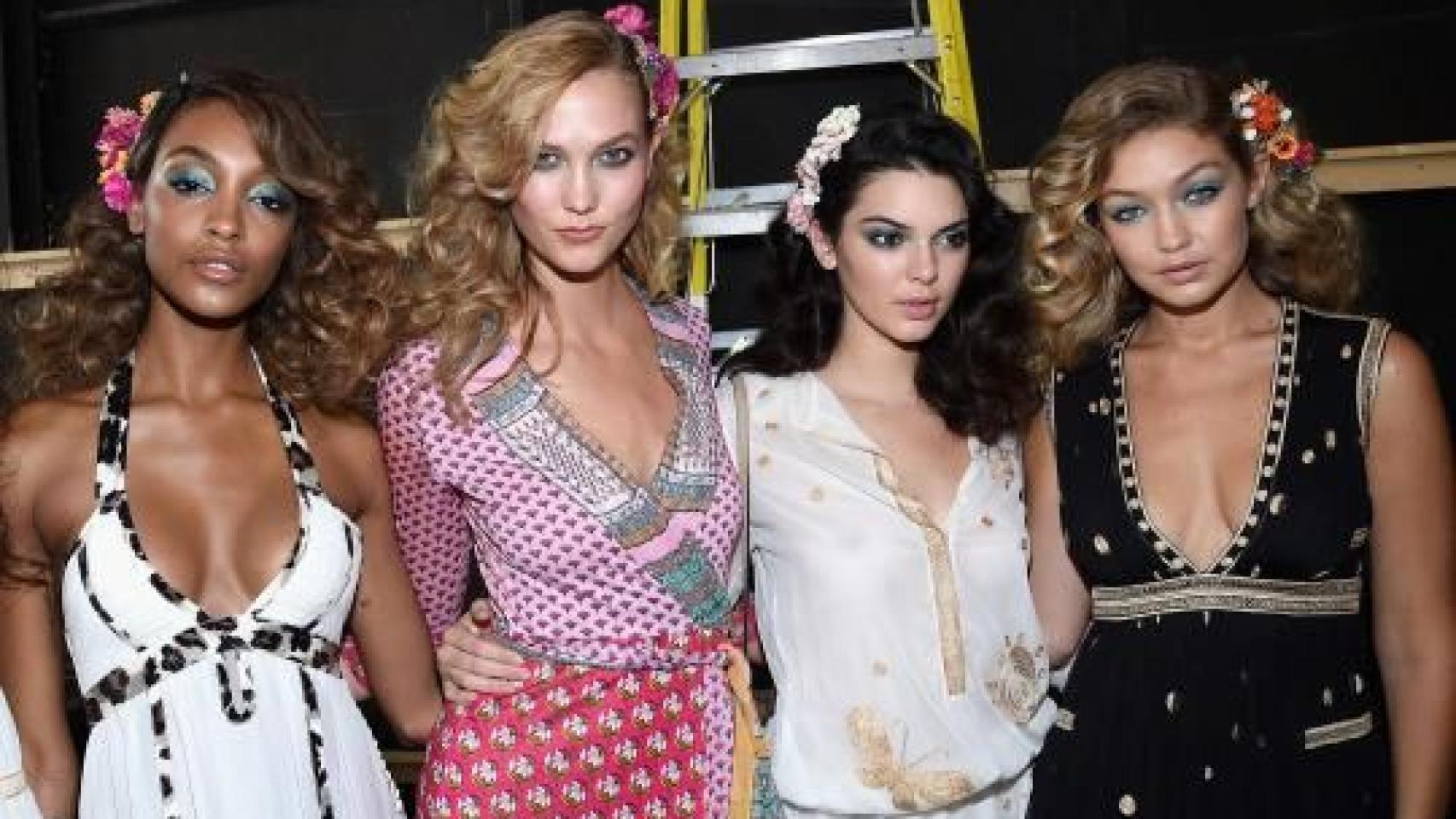 Kendall Jenner, Gigi Hadid y Karlie Kloss con los tocados de DVF