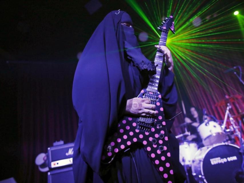 Durante una de sus actuaciones.