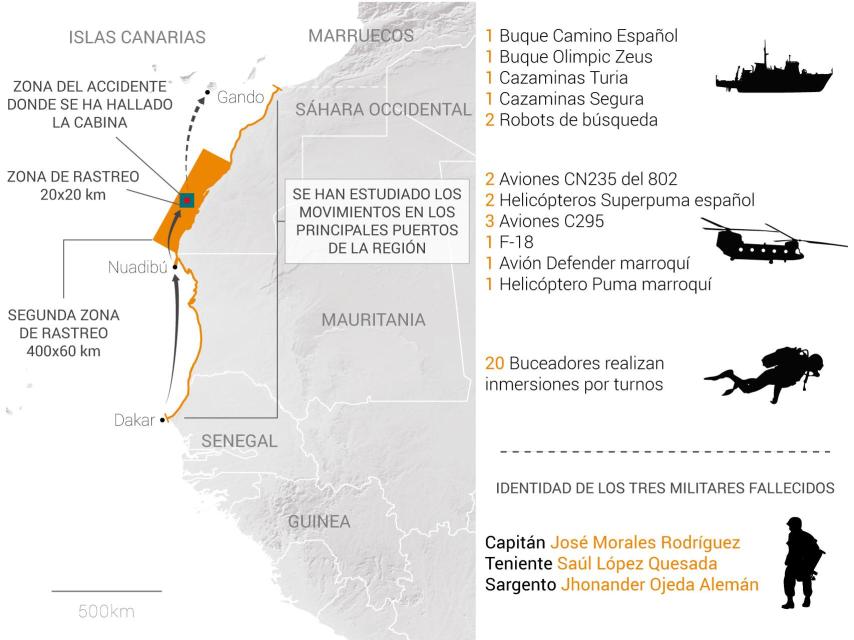 Mapa del operativo desplegado por la zona.