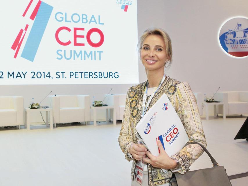 Corinna zu Sayn-Wittgenstein, en una feria empresarial en Rusia.