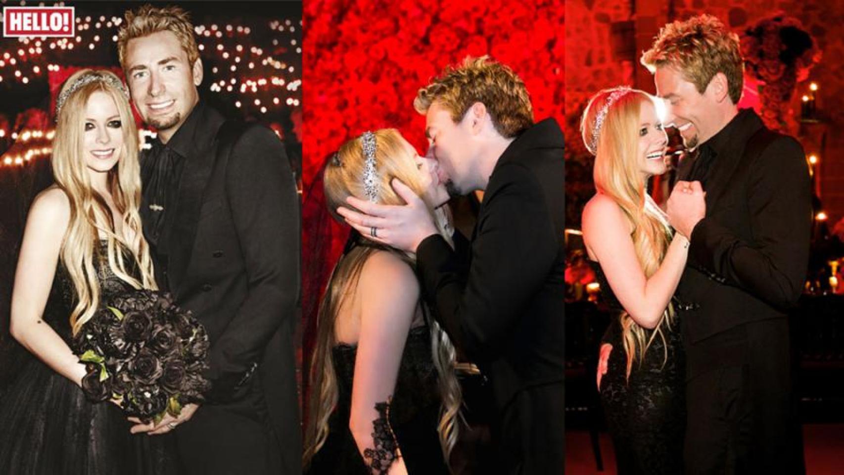 Portada de Hello¡ de la boda gótica de Avril Lavigne