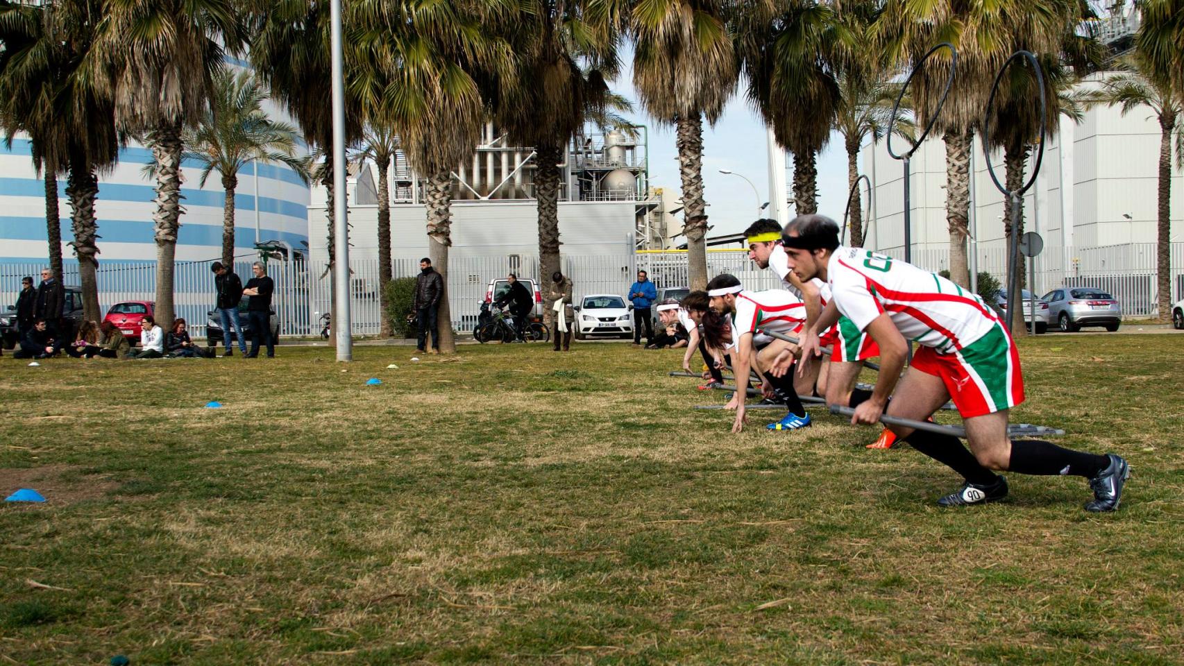 Jugadores del Bizkaia Boggarts durante un partido. / Bizkaia Boggarts Quidditch Taldea