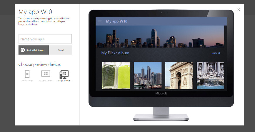 windows app studio 2