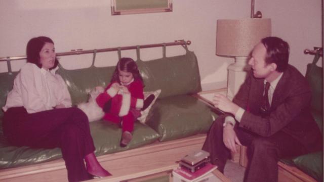 Carmen Romero con su hija María durante la entrevista en Moncloa