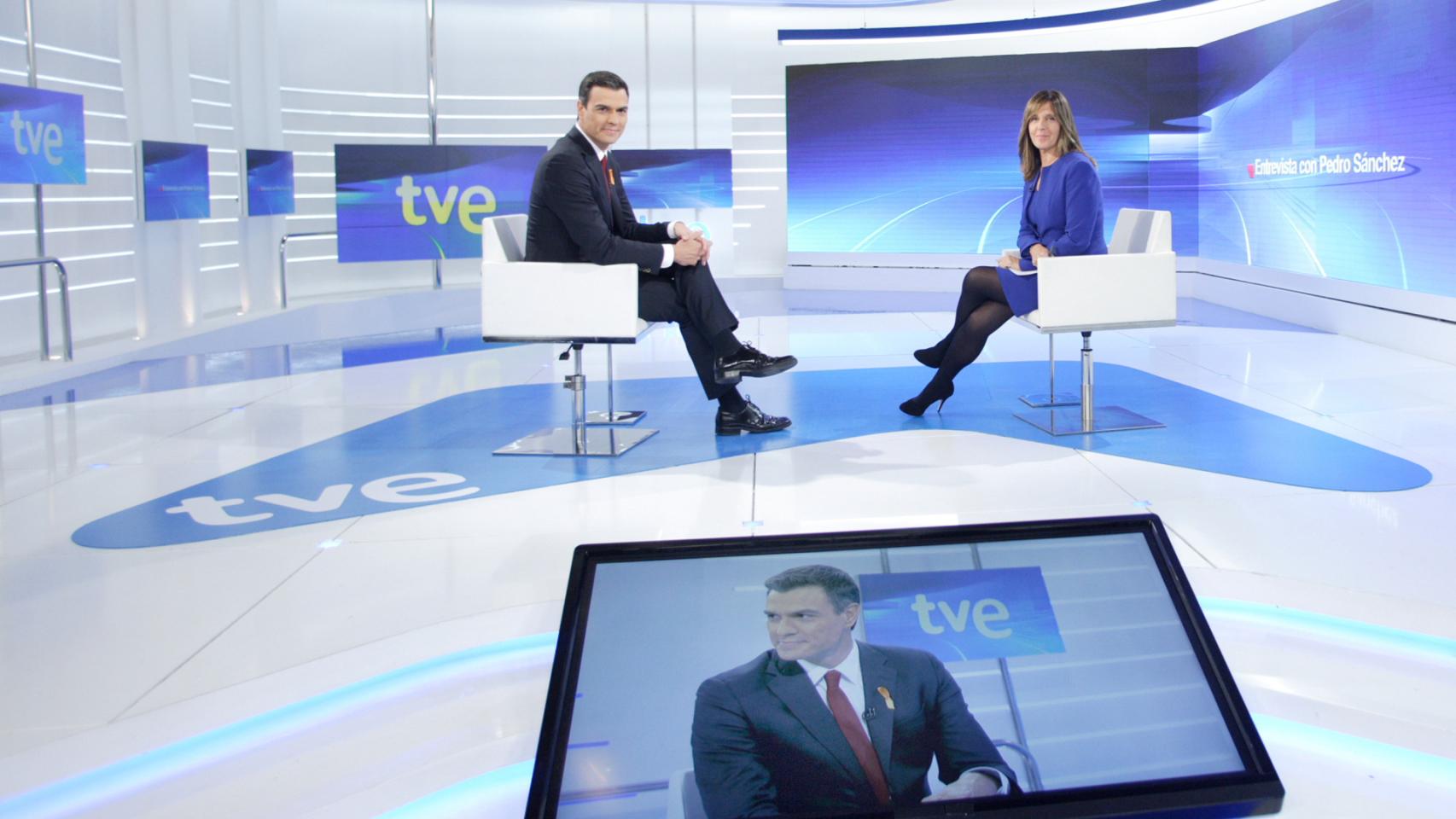 Pedro Sánchez acudió al plató de TVE.