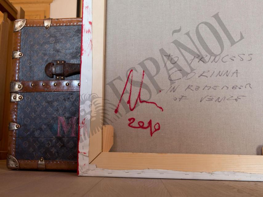 Dedicatoria del autor del cuadro a CSW.