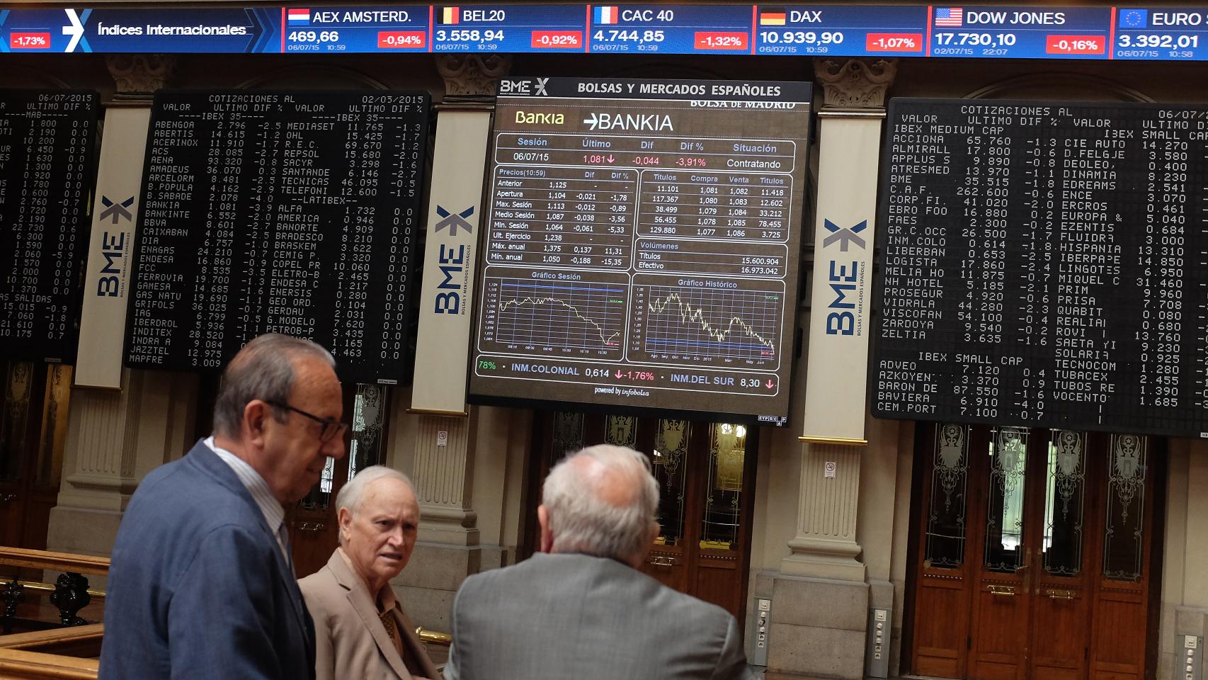 El parqué de negociación de la Bolsa de Madrid