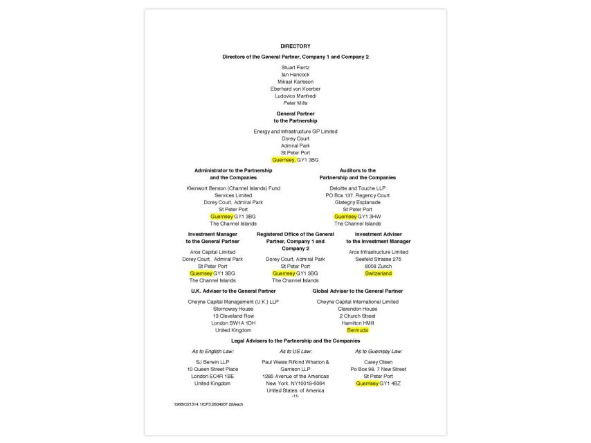 Estructura de organización del fondo, con las distintas empresas que intervienen.