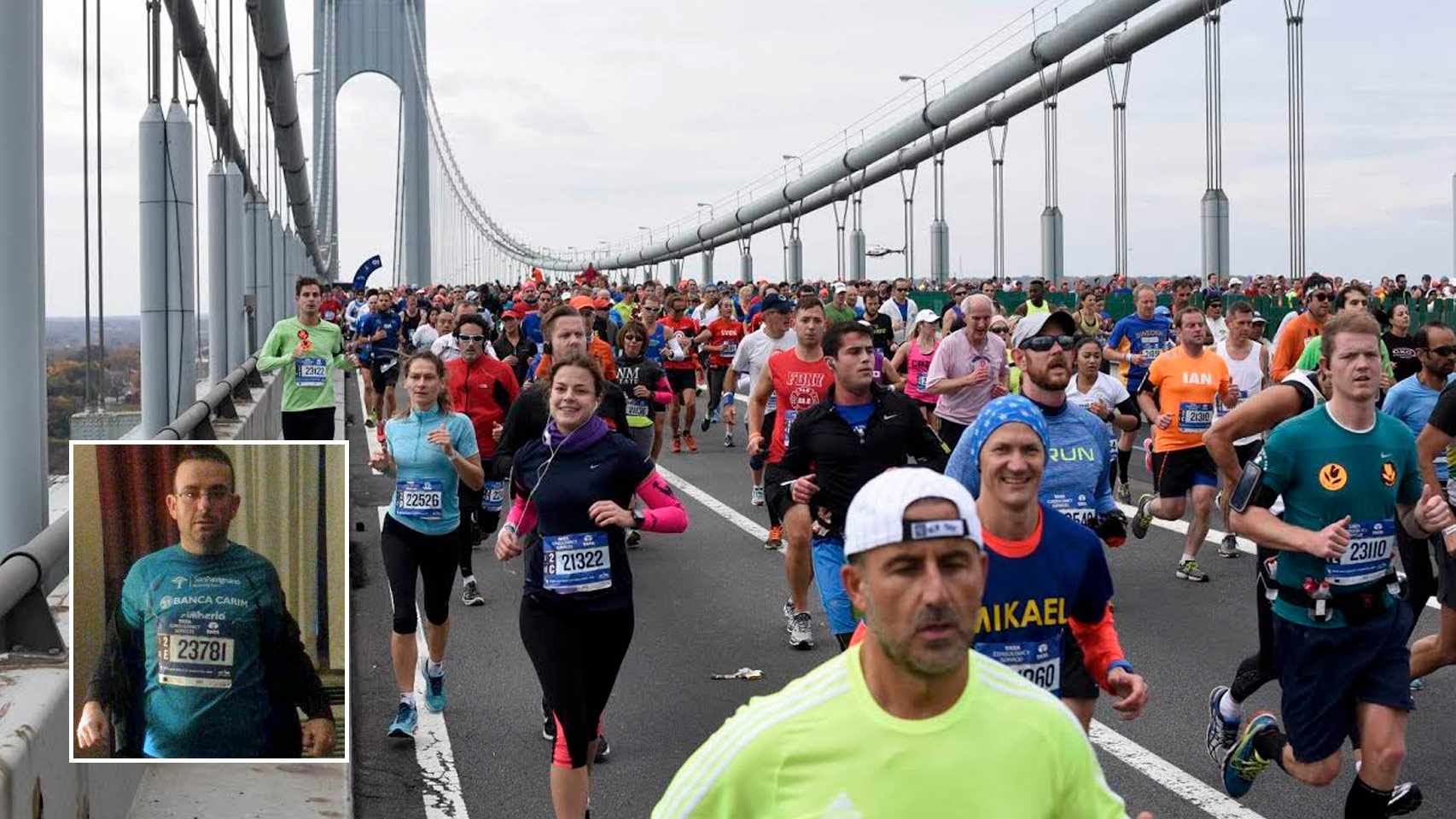 La imagen que difundió la policía de Nueva York para encontrar a Marengo (izqda.)