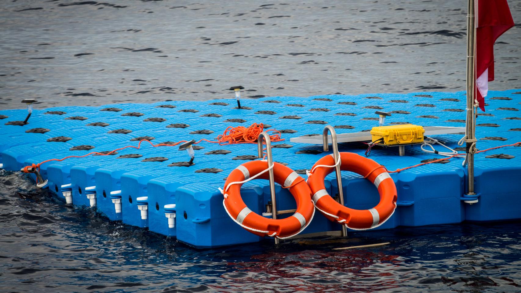 Detalle de la plataforma que simboliza esta particular protesta.