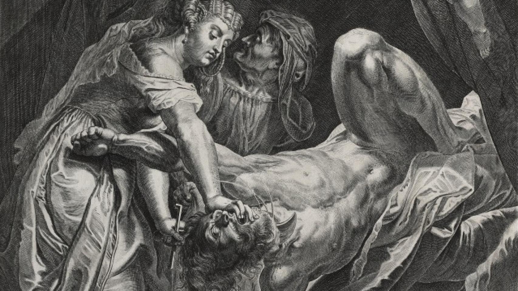 Judith corta la cabeza de Holofernes.