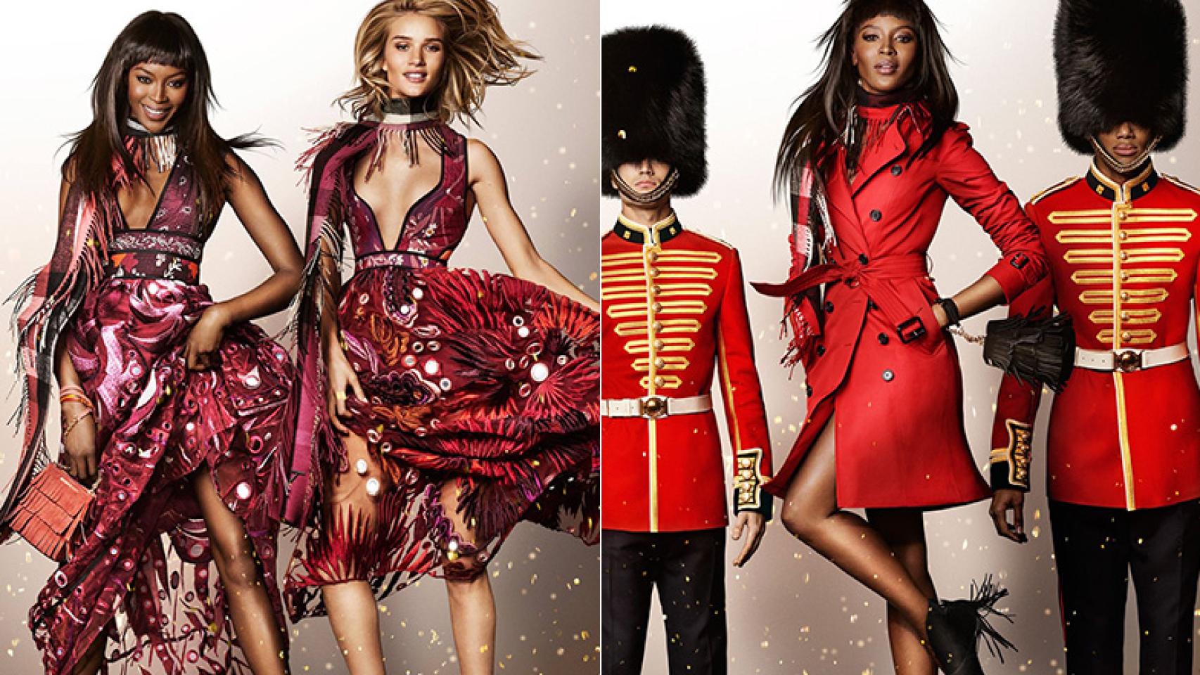 Naomi Campbell y Rosie Huntington-Whiteley posan para Burberry