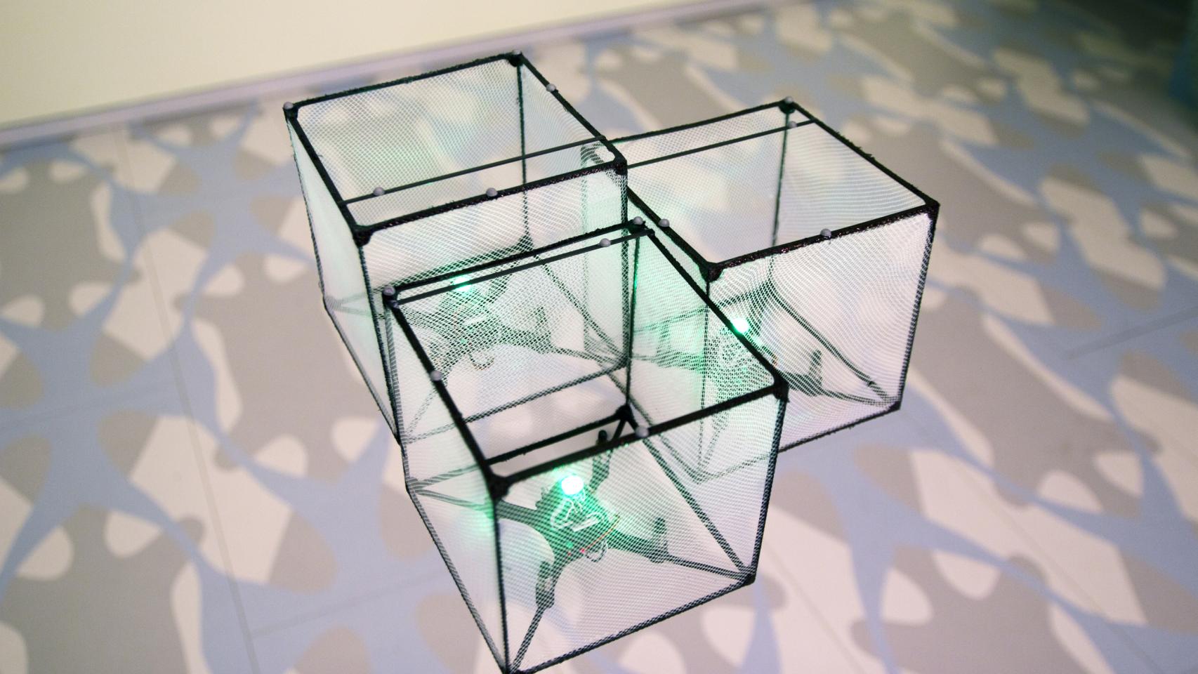 Construcciones flotantes en 3D, una forma de representar la 'materia programable'.