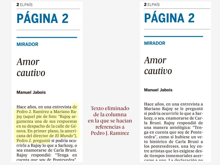 Las dos versiones de una columna.