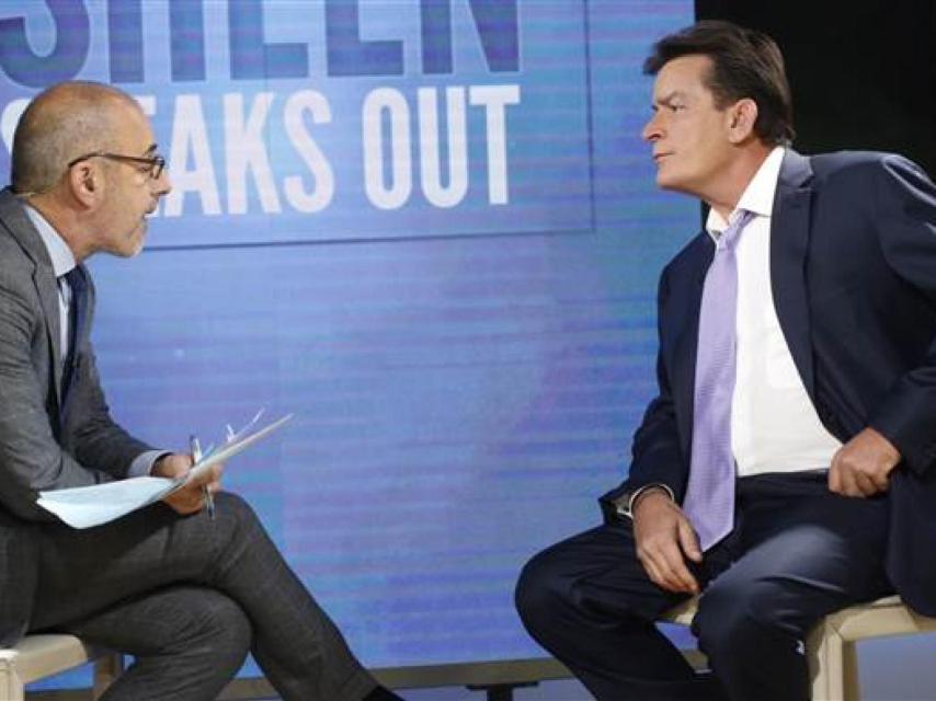 Charlie Sheen durante la entrevista con Matt Lauer