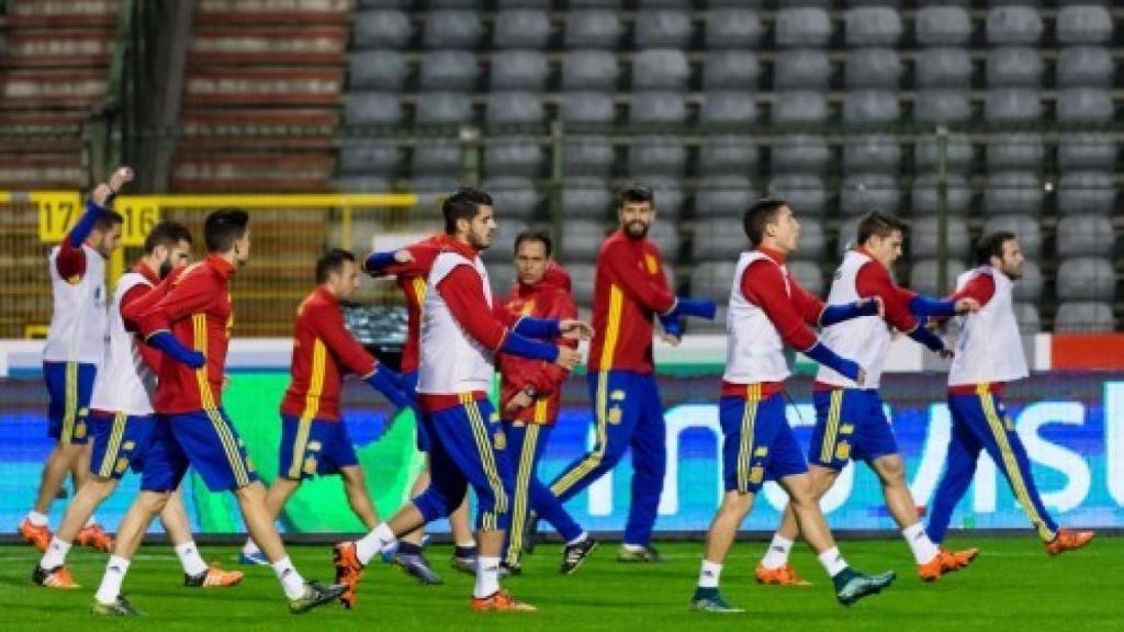 La Selección Española en Bruselas.