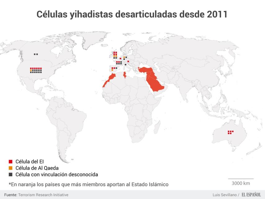 Cuatro gráficos que explican como se organiza el EI en Occidente