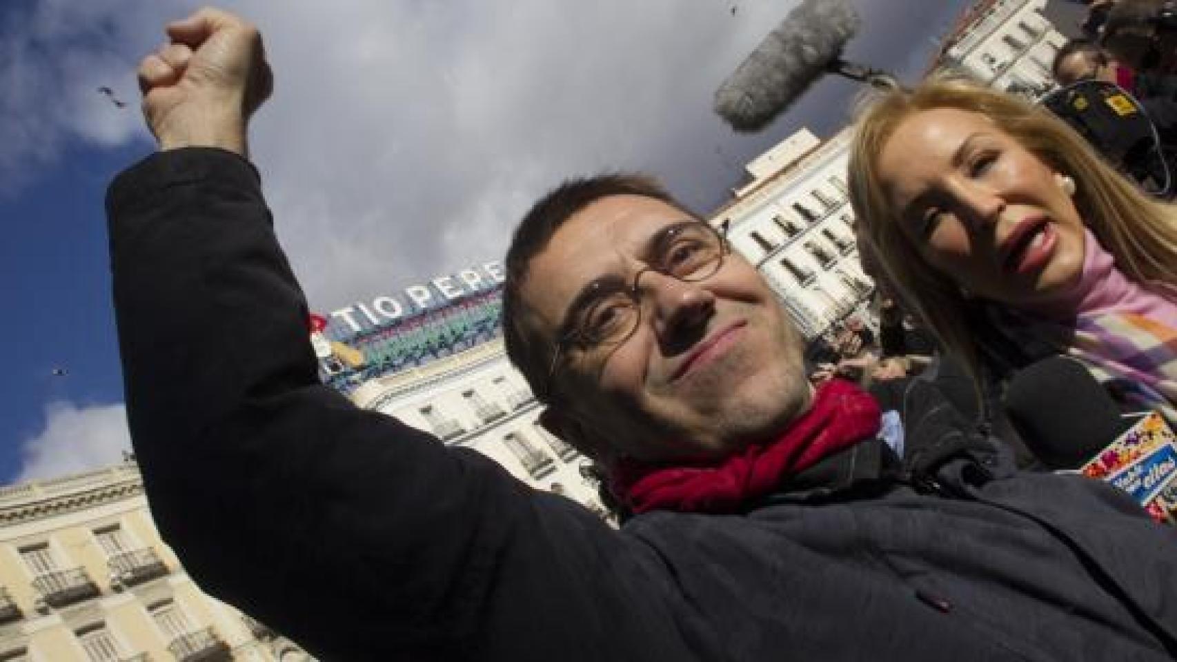 Lomana y Monedero durante una manifestación