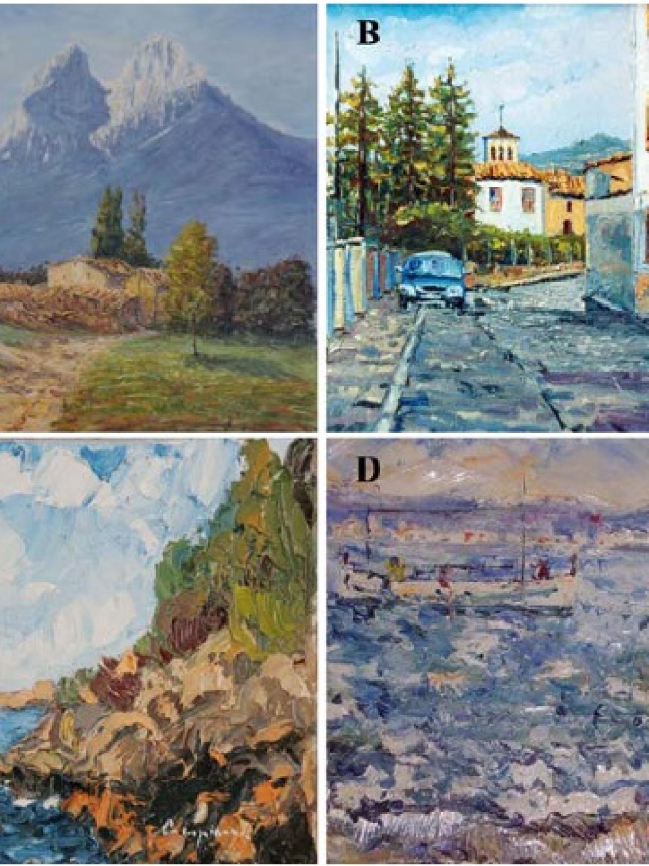 El estilo pasó de realista (a,b) a impresionista (c,d).