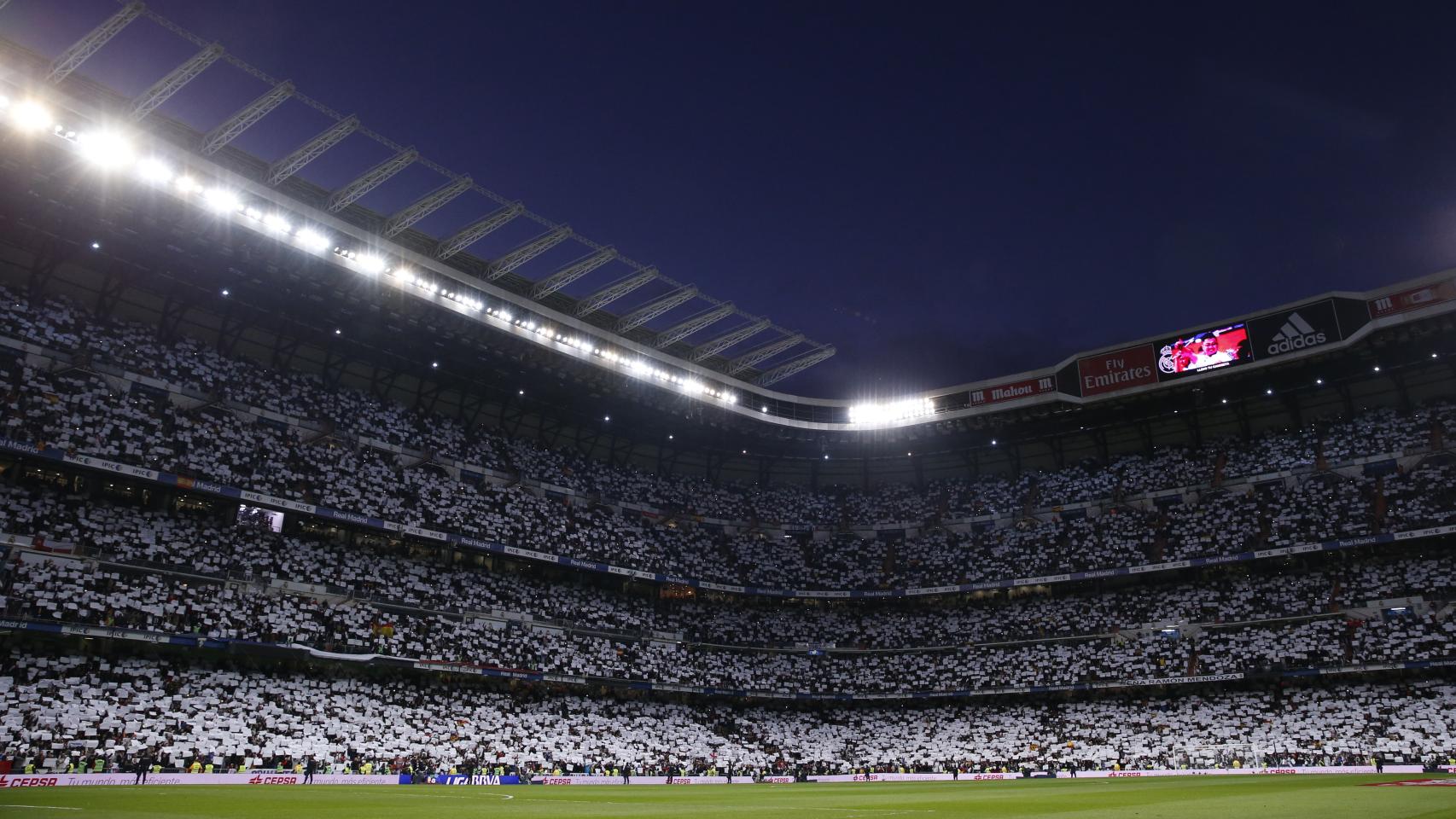 Imagen general del Santiago Bernabéu durante el encuentro.