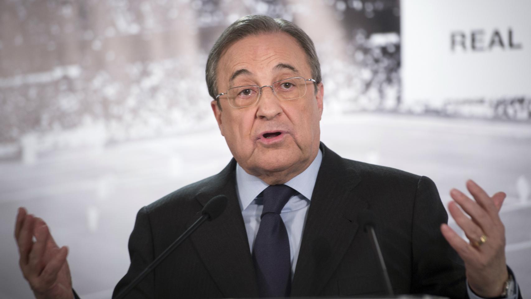 Florentino Pérez durante su comparecencia.