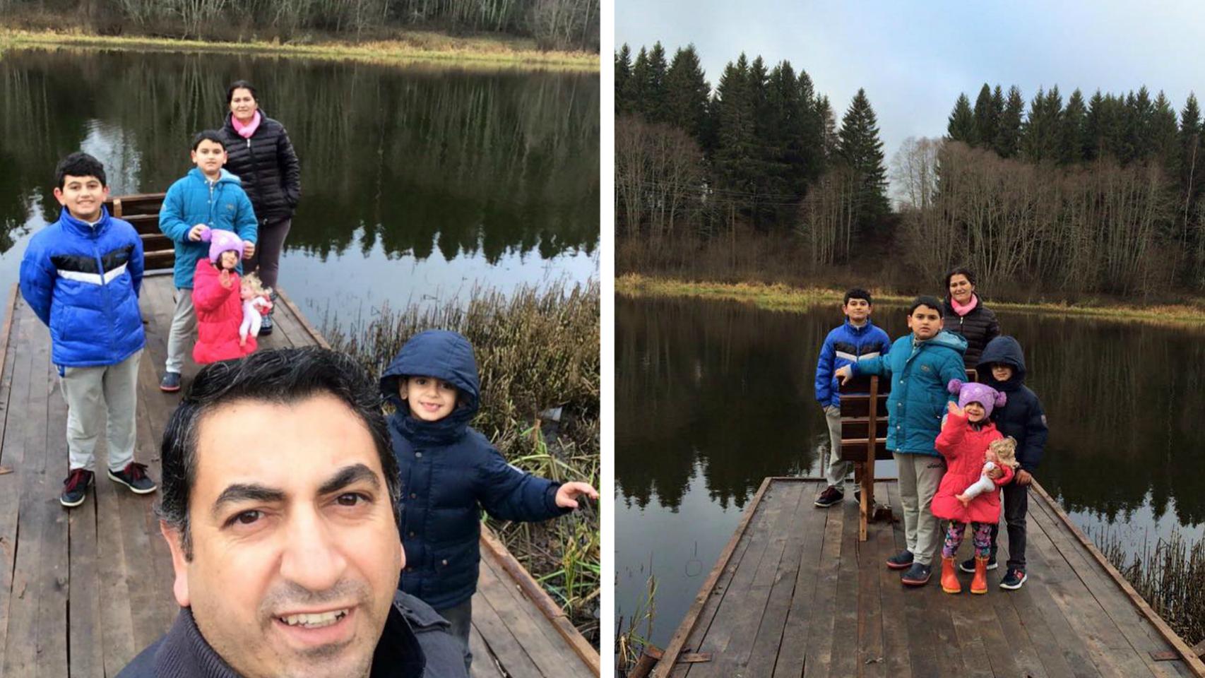 Renas, sus hermanos y sus padres en Rusia.