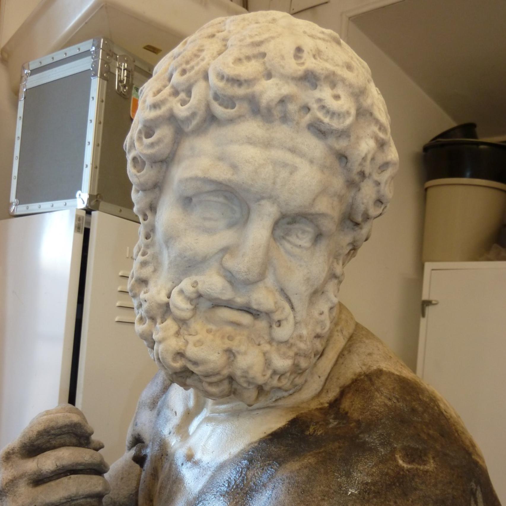 Un momento de la restauración de la obra en Patrimonio.