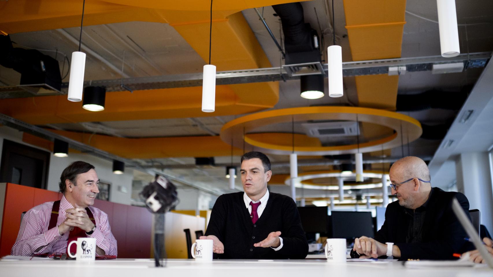 Pedro Sánchez, durante la entrevista celebrada en EL ESPAÑOL.