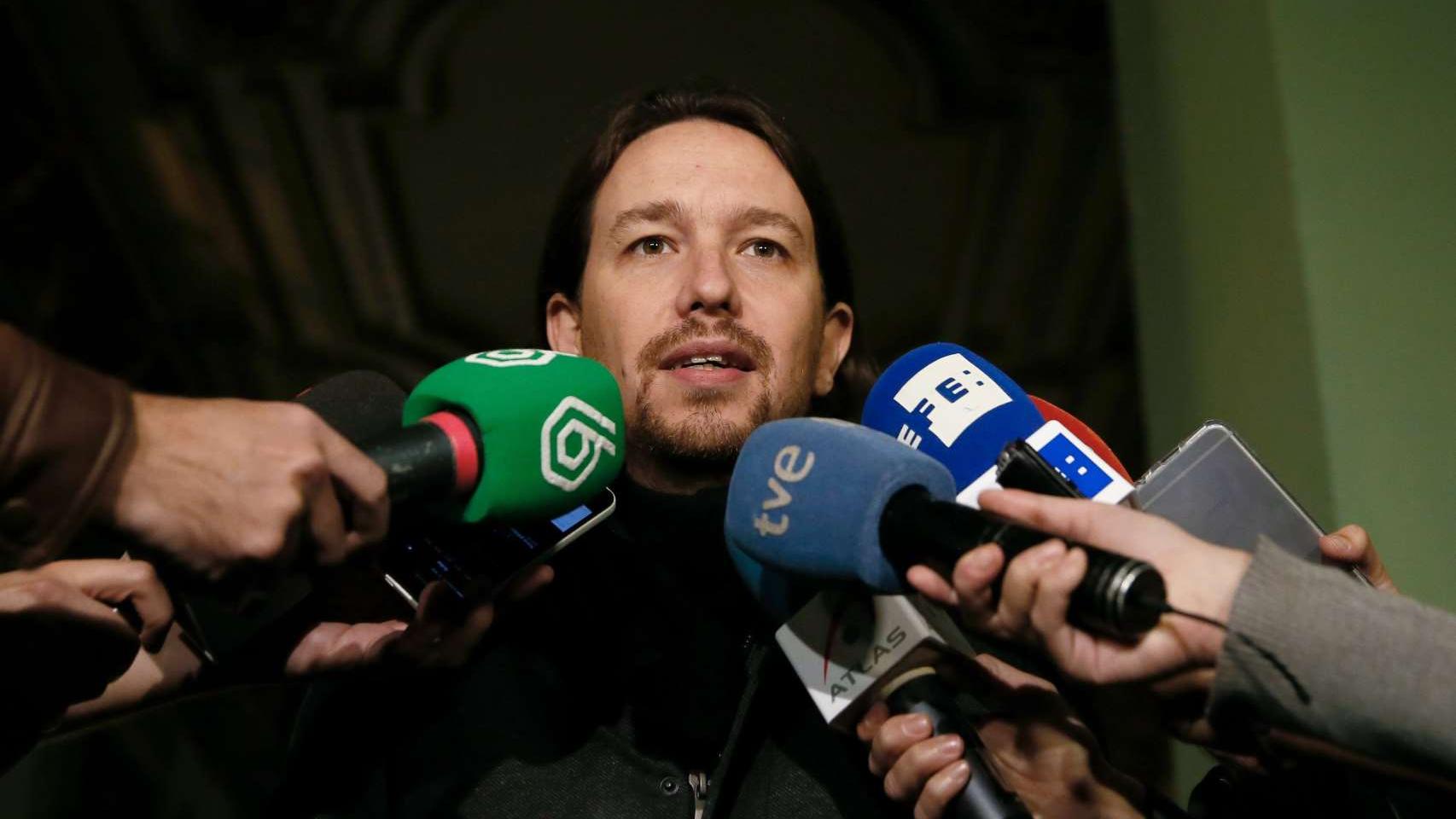 Pablo Iglesias a su llegada al acto Un país de medalla