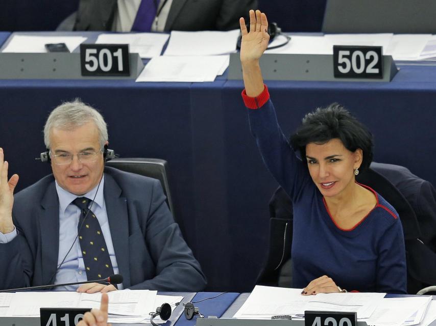 Rachida Dati en una votación en el parlamento europeo