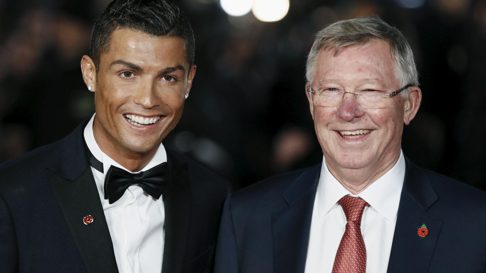 Cristiano, junto a Ferguson en la presentación de su película.