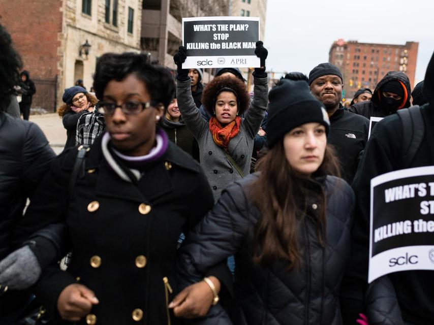 Una protesta en Cleveland.