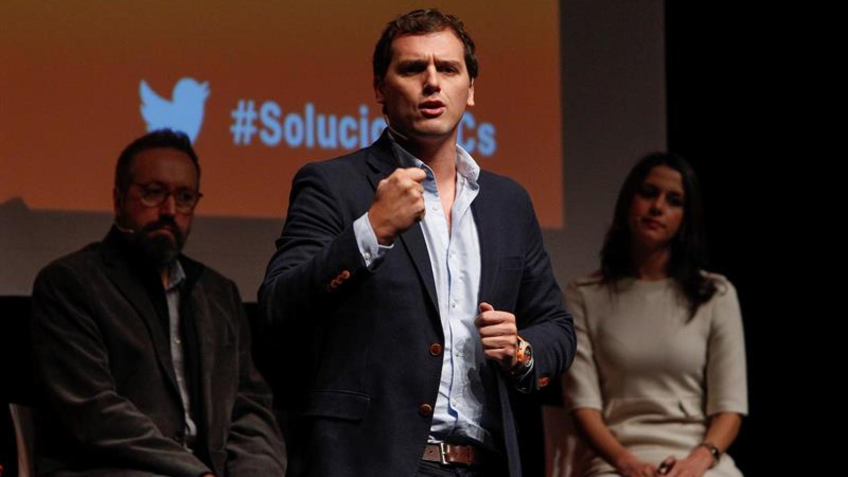 Albert Rivera durante la presentación de su programa electoral en Barcelona.