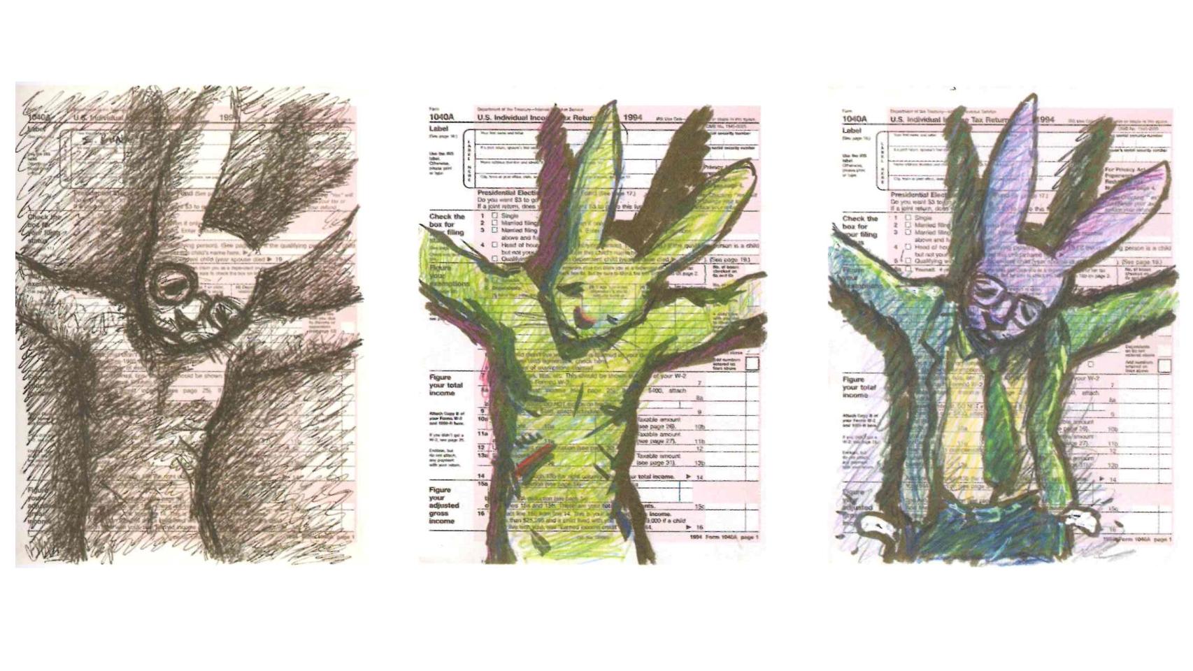 Bocetos para una de sus portadas de The New Yorker,